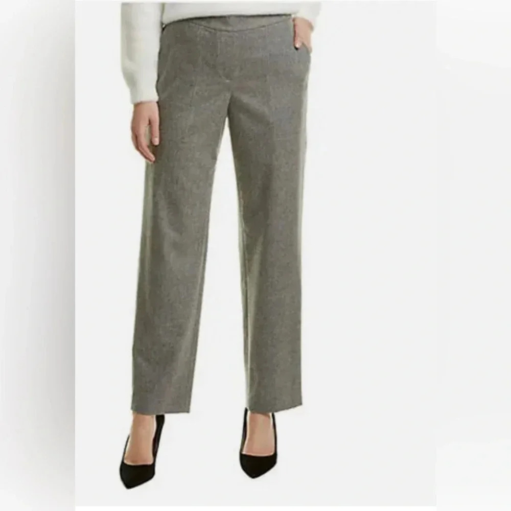 ! Nwt! Lafayette 148 nickel melange wool crop trouser sz M